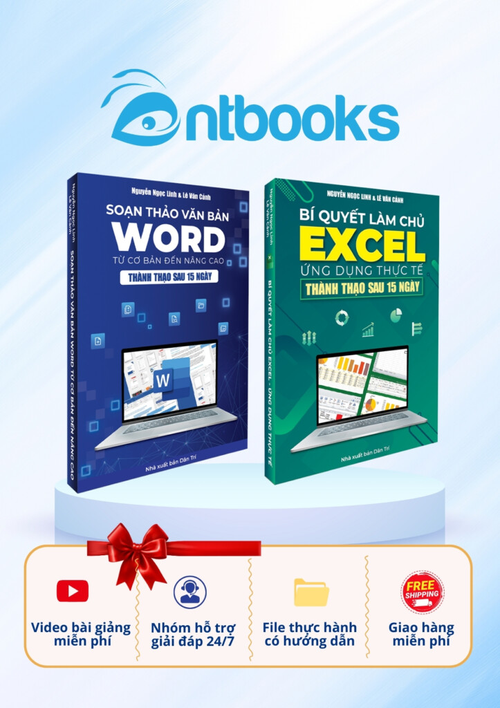 Combo 2 Cuốn Sách Word - Excel Tặng Kèm Video Hướng Dẫn Combo 2 Cuốn Sách Word - Excel Tặng Kèm Video Hướng Dẫn