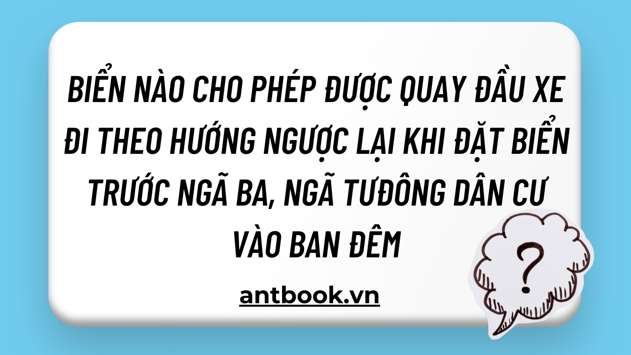 Biển nào cho phép được quay đầu xe đi theo hướng ngược lại khi đặt biển trước ngã ba, ngã tư? Biển nào cho phép được quay đầu xe đi theo hướng ngược lại khi đặt biển trước ngã ba, ngã tư?